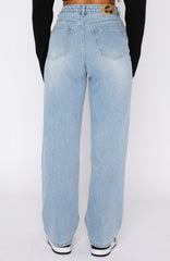 One Call Away High Rise Straight Leg Jeans Vintage Mid Blue