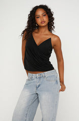 Divine On You Invisible Strap Top Black