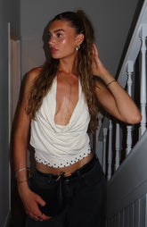 Sky Terrace Halter Top Cream