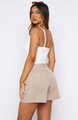 Maddy High Rise Denim Shorts Sesame