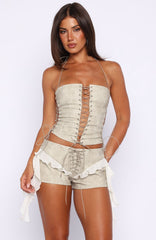 Glow All Night Shorts Stone