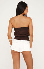 Fresh Cutie Strapless Top Chocolate