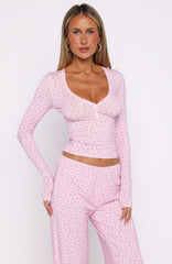Dreamy Button Up Long Sleeve Pyjama Top Sugar Blossom