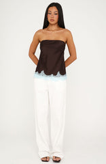 Nothing Like It Strapless Top Chocolate/Blue