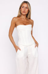 Downtown Pulse Strapless Bustier White