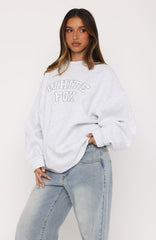 Major Upgrade Oversized Drop Shoulder Sweater Grey Marle