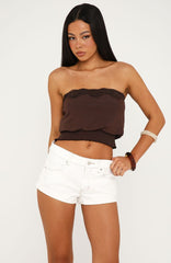 Fresh Cutie Strapless Top Chocolate