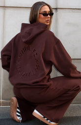 Stay Lifted Oversized Hoodie Bitter Chocolate