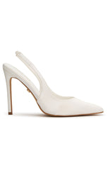 Fisher Heels White Satin