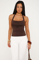Delicate Love Halter Top Chocolate