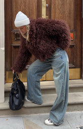 Weekend Away Faux Fur Jacket Chocolate