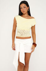 Mesmerised Eyes Off Shoulder Top Lemon