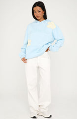 Sunkissed Bloom Oversized Hoodie Blue