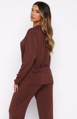 Slow Life Long Sleeve Pyjama Top Chocolate