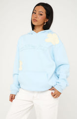 Sunkissed Bloom Oversized Hoodie Blue