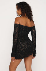 Almost Ours Off Shoulder Mini Dress Black