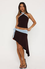 Babyfire Mini Skirt Choc/Baby Blue