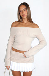 You Did It Again Mini Skirt Beige