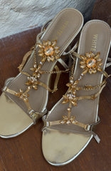 Chaya Embellished Wrap Heel Champagne