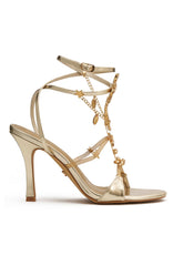 Chaya Embellished Wrap Heel Champagne
