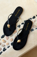 Colt Thong Sandals Black PU