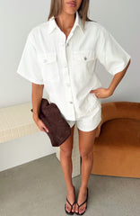 Denim Daydream Button Up Shirt White