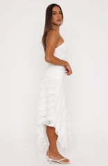 Don't Let Me Go Midi Dress White