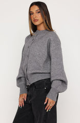 Filipa Knit Cardigan Grey Marle