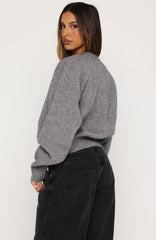 Filipa Knit Cardigan Grey Marle
