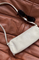 Gannon Shoulder Bag Bone Faux Suede