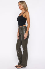 Good Luck Guaranteed PU Pants Olive