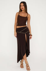 Haute Rebel Midi Skirt Chocolate