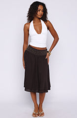 Heavenly Verse Studded Midi Skirt Espresso
