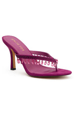 Jackie Mules Purple Faux Suede