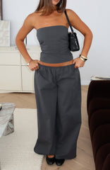 Just Like This Strapless Top Slate