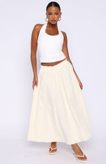 Lost In Your Love Maxi Skirt Cream