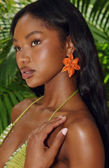 Lucas Earrings Orange/Gold