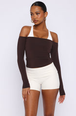 Mad For You Long Sleeve Top Dark Chocolate