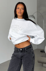 Major Upgrade Oversized Drop Shoulder Sweater Grey Marle
