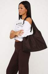 Maxton Nylon Shoulder Bag Chocolate