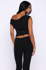 Mesmerised Eyes Off Shoulder Top Black
