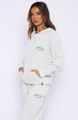 Moving Out Waffle Oversized Hoodie Light Grey Marle