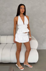 Moving To The Beat Mini Skirt White