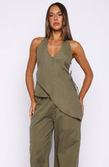 Mystic Mist Halter Top Olive