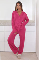 Pillow Talk Long Sleeve Pyjama Set Berry