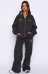 Proving Myself Wrong Wide Leg Sweatpants Charcoal