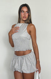 Runaway Heart Top Beige Check