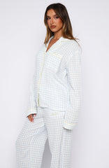 She's Got This Long Sleeve Pyjama Top Sky Blue Gingham