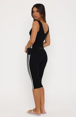 Sweet Enough Fold Over Capri Pants Black
