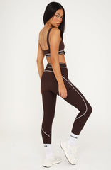 Precision Leggings Dark Chocolate/White
